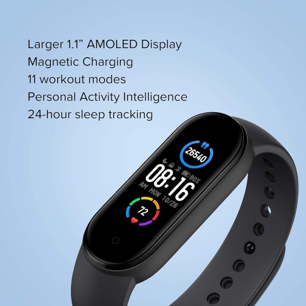 "M5 Smart Band Fitness Tracker – Heart Rate & Blood Pressure Monitor, Sport Wristband for Android & iOS with FitPro App"